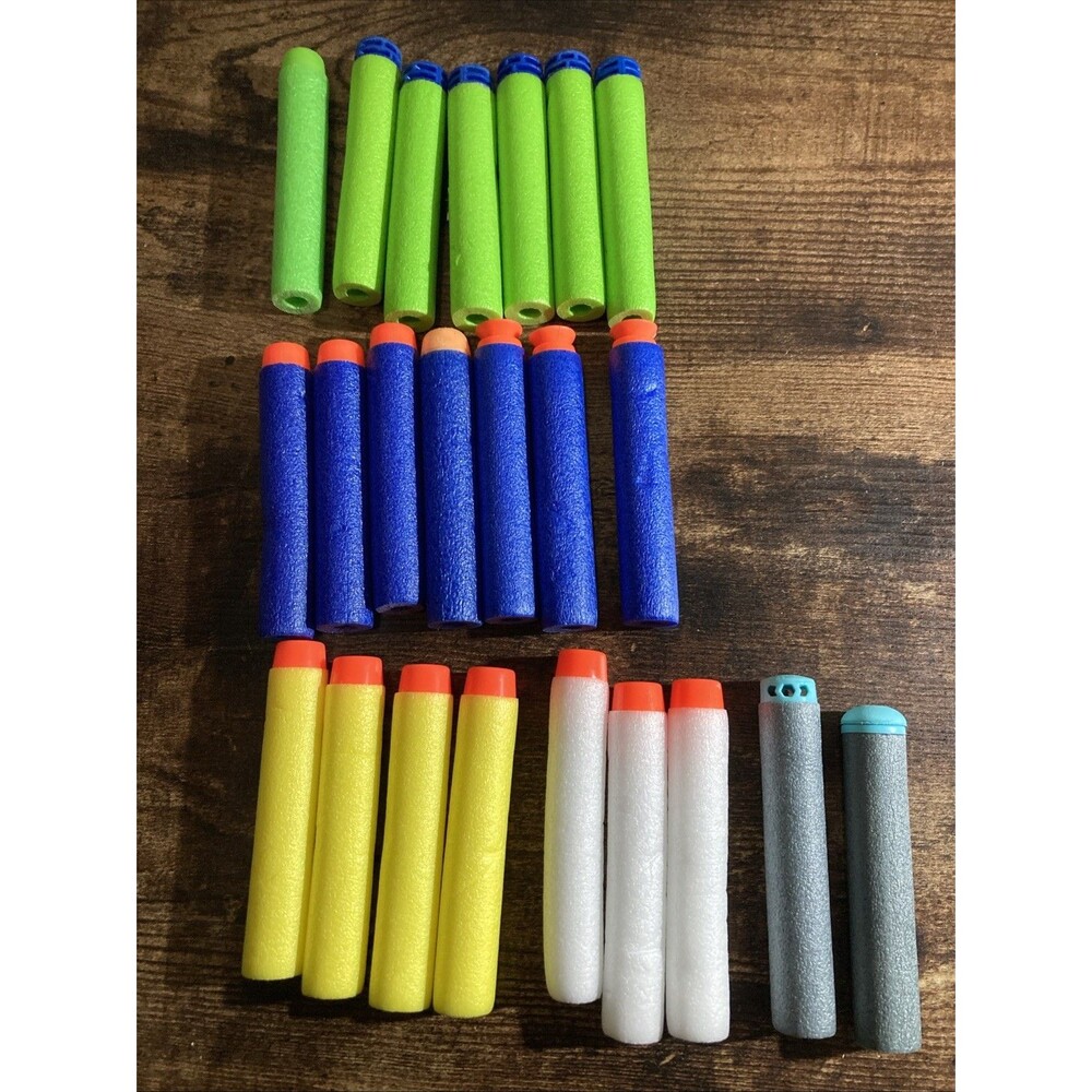 Lot of 23 Vintage Nerf Mega AccuStrike Foam Darts Official Hasbro Ammo Refill